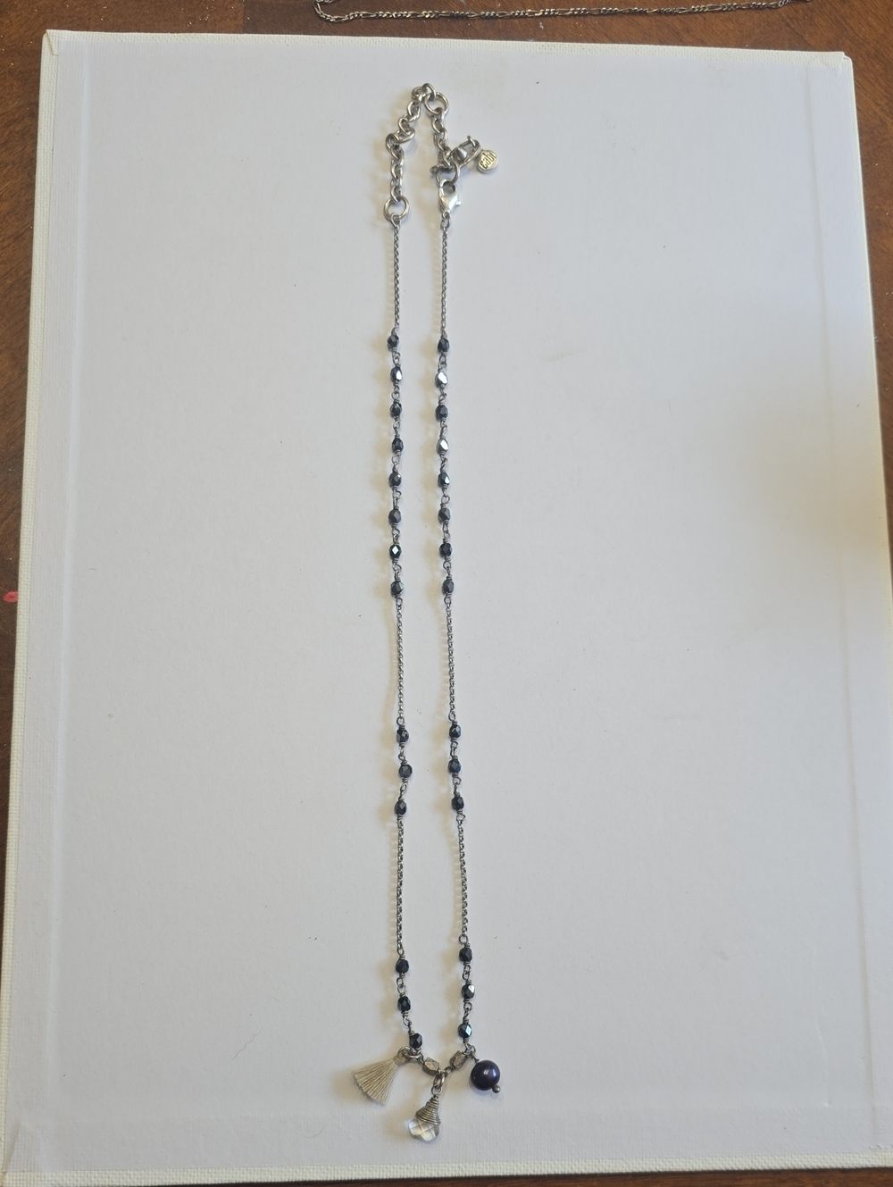 Cabi 10" Delicate Black Bead  Necklace with Charms